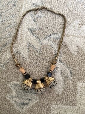 Vintage-Inspired Gold Tone Statement Necklace with Speckled Stones from Madewell